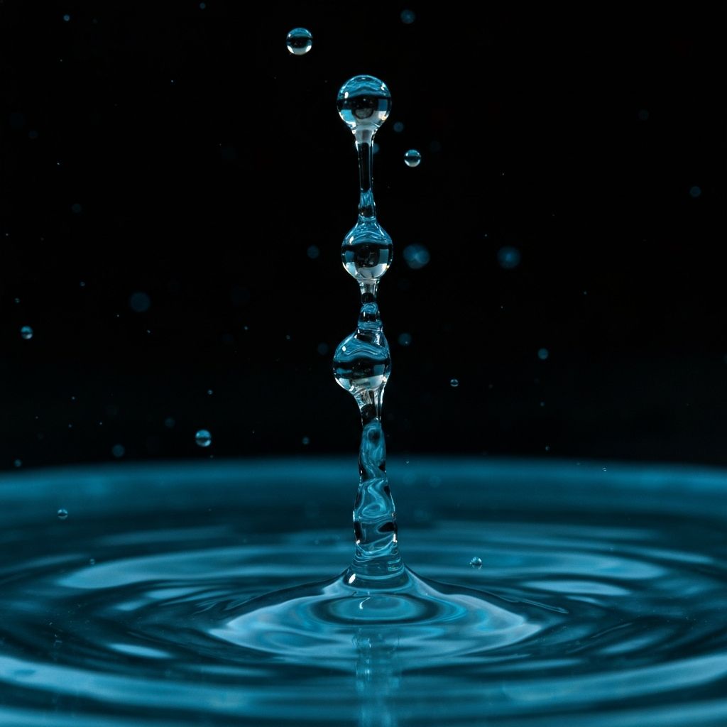 Crystal clear water droplets capturing the essence of hydration